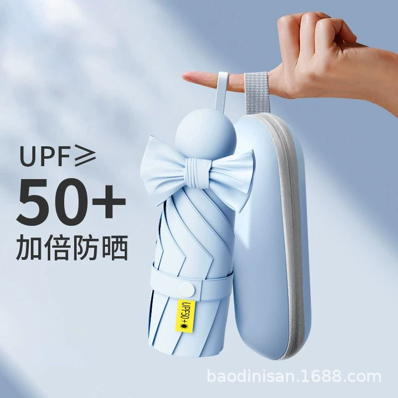 Umbrella, small capsule solar-powered, sun protection, UF-protection