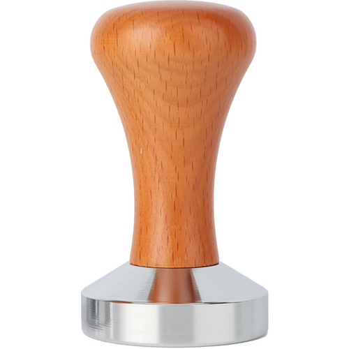 Stainless steel tamper tamping hammer 51/53/58mm wooden handle tamper coffee utensil matching solid powder distributor
