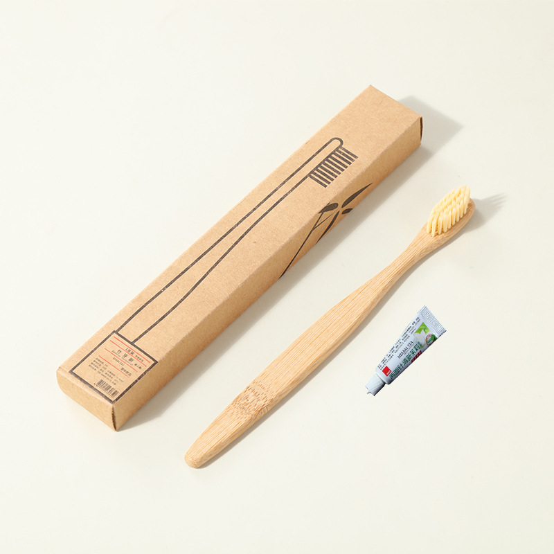 竹子牙刷卡其色刷毛+3克两面针牙膏