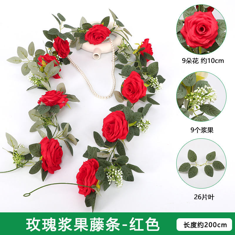Artificial planta de ratán de eucalipto hojas de vid flor sinuosa Vid ins boda de plástico colgando vid flor decorativa flor falsa