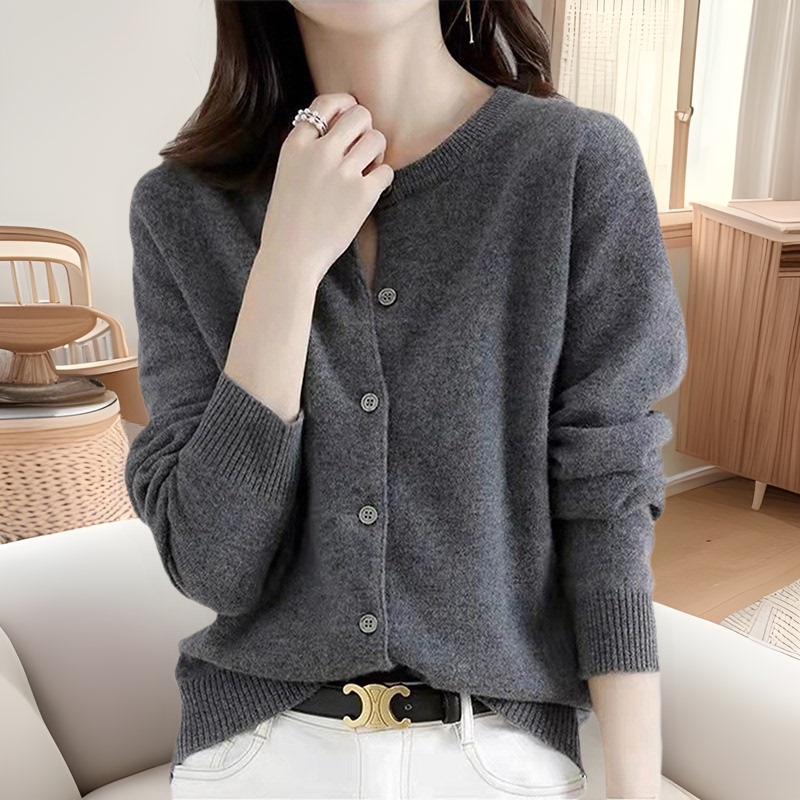 Labull Puyuan Wool Sweater Women's Seamless Cardigan Comfortable Casual New Year Red Versatile Knitwear Women's Bn71