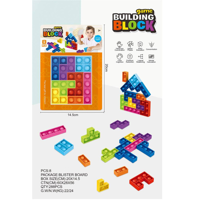 Cruzar la frontera deratización pionero Tetris rompecabezas DIY de silicona cambiante forma geométrica concentración