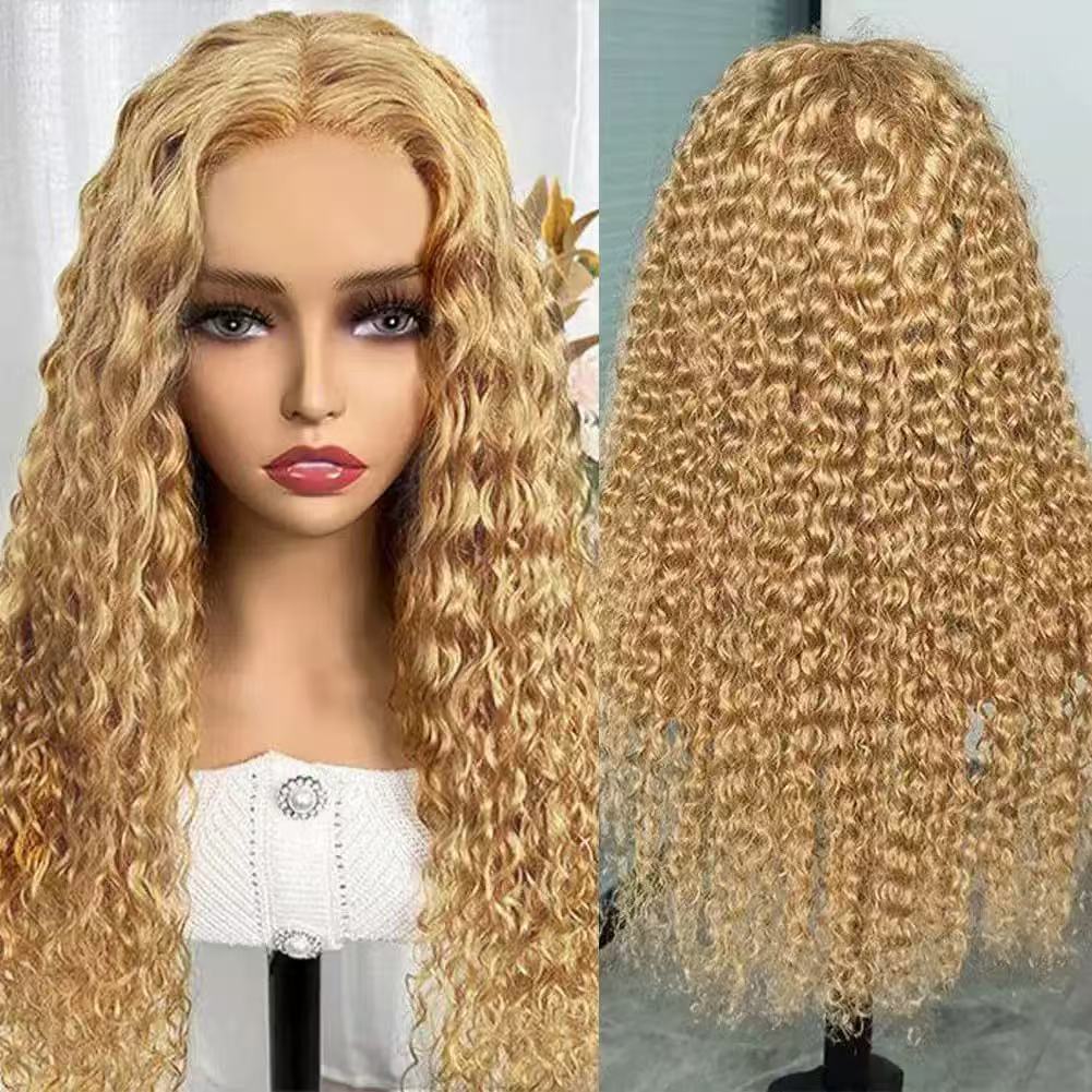 Pelucas transfronterizas de fibra sintética de cabello de Hunan, estilo europeo y americano, con encaje frontal, cabello rizado, pelucas rizadas pequeñas africanas, micro rizadas image 14