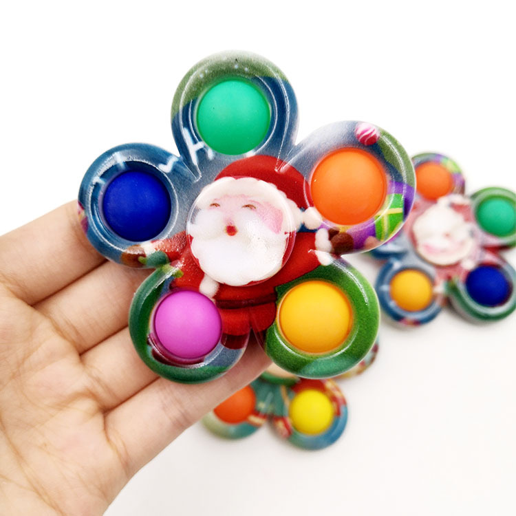 Christmas Style Printing Bubble Music Silicone Fingertip Gyro Decompression Toy display picture 2