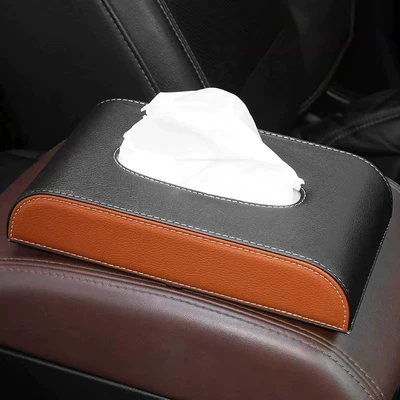 Car tissue box/set, Car Tissue Box Multi-Functional - sitting-black-brown