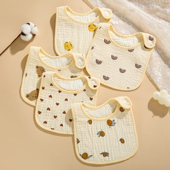 U-shaped baby bibs waterproof bib gauze apron baby newborn cotton scarf spring and summer long anti-spitting 