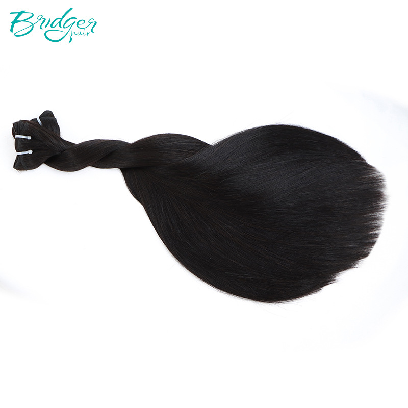 Two-gear Hair Curtain Double Drawn straight Natural Color Real Hair Shun Hair Wig_voghion.com