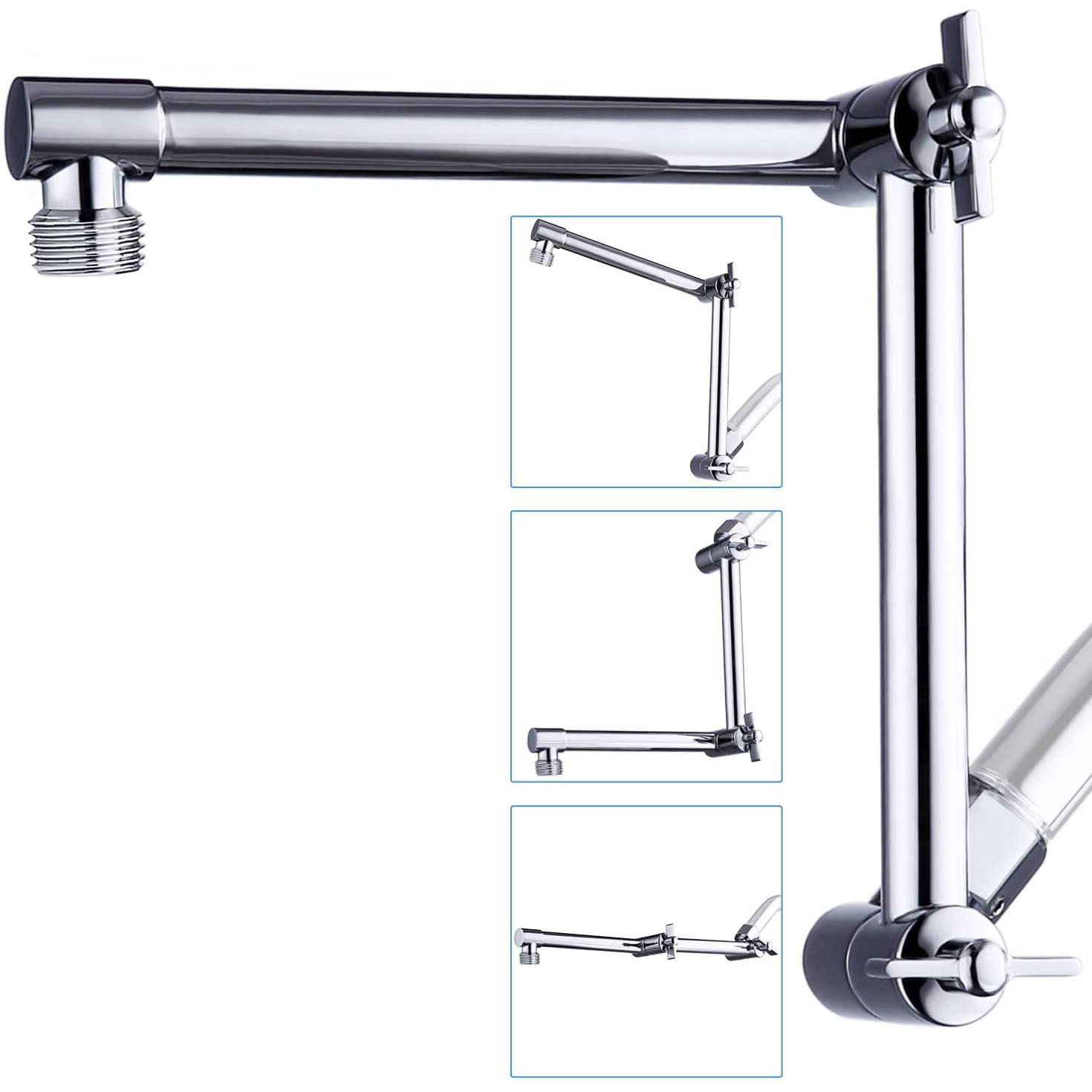 Soporte de extensión de ducha plegable brazo 1/2 conector con tuerca móvil oculta superior spray ducha varilla de extensión al por mayor