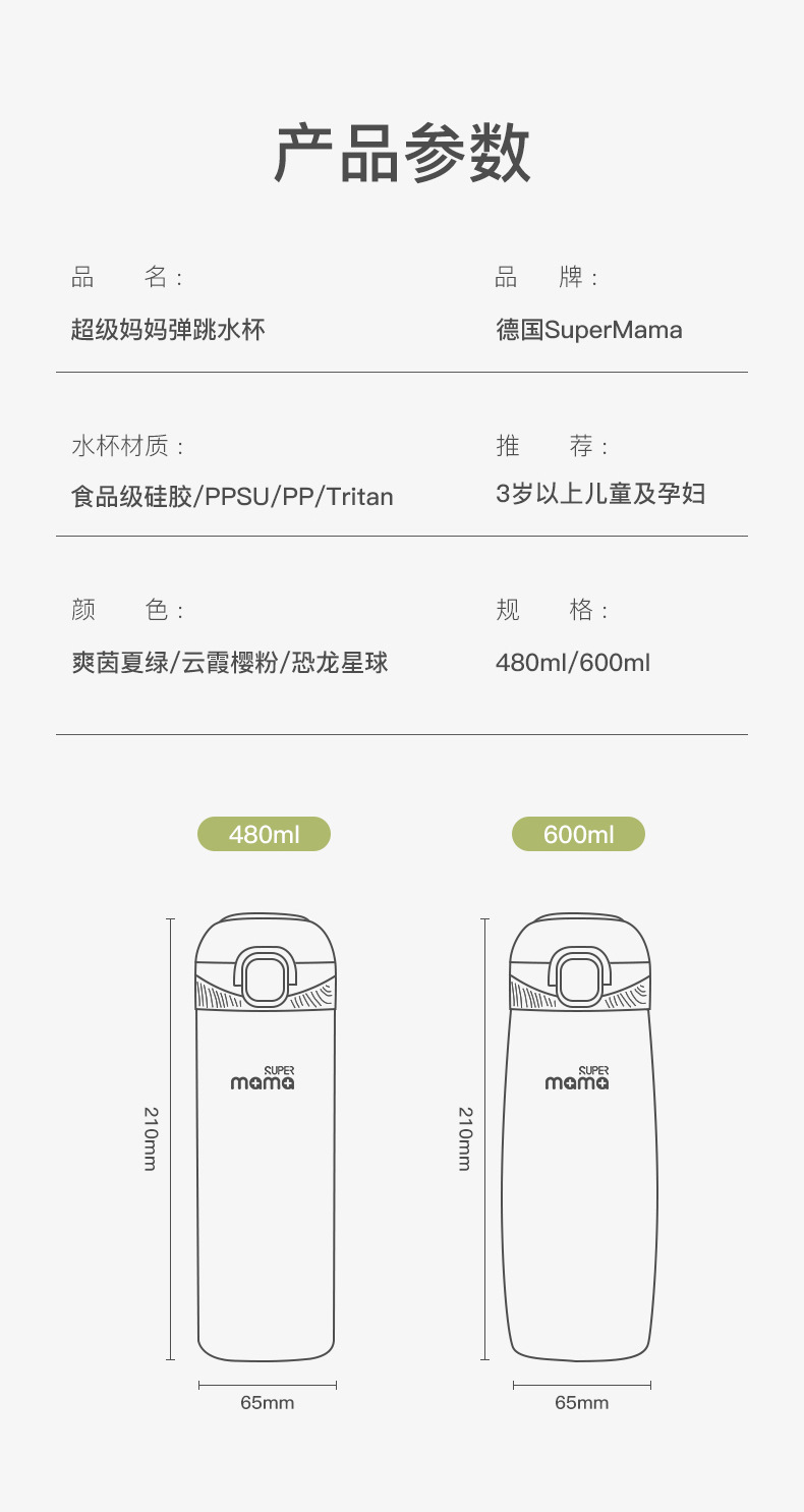 学生儿童水杯子夏季运动水壶孕产妇专用ppsu带吸管直饮壶详情1