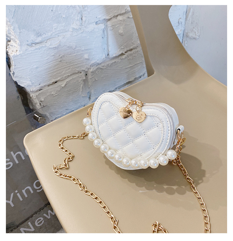 Lingge Pearl Chain Children's Bag Fashion One-shoulder Messenger Bag Coin Purse display picture 35