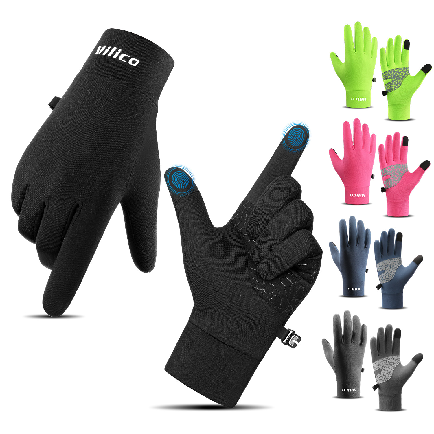 Sports outdoor running men's winter warm knitted touch screen riding gloves women's autumn and winter thin in stock wholesale