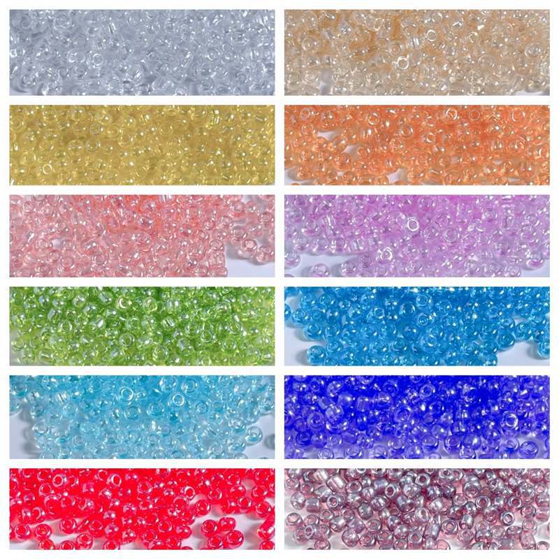 2/3/4mm Transparent Rice Beads, Glass Rice Beads, Clothing Accessories, Glass Beads, Handmade Jewelry, Beaded Hand Accessories, DIY Materials