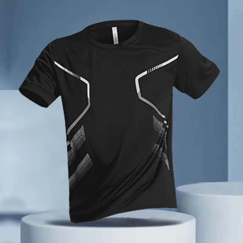 Trajes deportivos para hombres hielo veloz ropa seca camiseta de fitness correr mangas cortas pantalones cortos trajes de entrenamiento fábrica transfronteriza al por mayor
