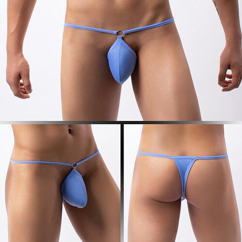 Wholesale Japanese, Korean, European and American men's low-waist underwear, gay SM sexy mesh breathable thong E-092