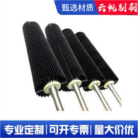 工业毛刷辊清洗除尘抛光机械尼龙丝滚筒圆柱刷空心圆形毛刷轮促销