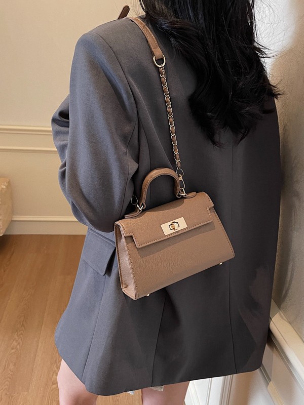 Bolso de mujer 2026, nuevo modelo transfronterizo, bolso de mano de textura de alta calidad, bolso cuadrado pequeño Kelly, bolso de hombro cruzado de moda francesa.