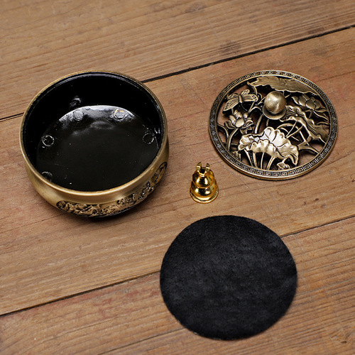 Creative retro incense burner ornaments alloy incense burner lotus leaf incense burner incense burner tower incense burner indoor aromatherapy burner home