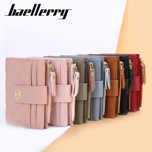 baellerry new wallet women's short Korean version multi-card slot embroidered coin purse fashionable small card holder wholesale
