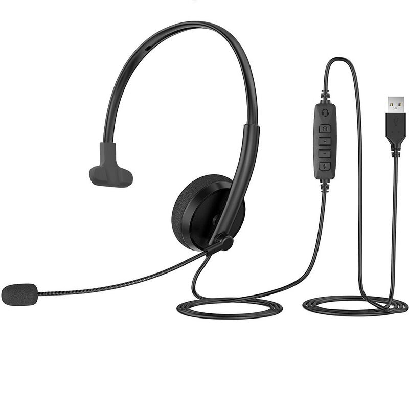Factory Direct Sales Single-Ear USB Headset Headset Online Class Headset Computer Telephone Headset Call System Microphone Factory Direct Sales Single-Ear USB Headset Headset Online Class Headset Computer Telephone Headset Call System Microphone