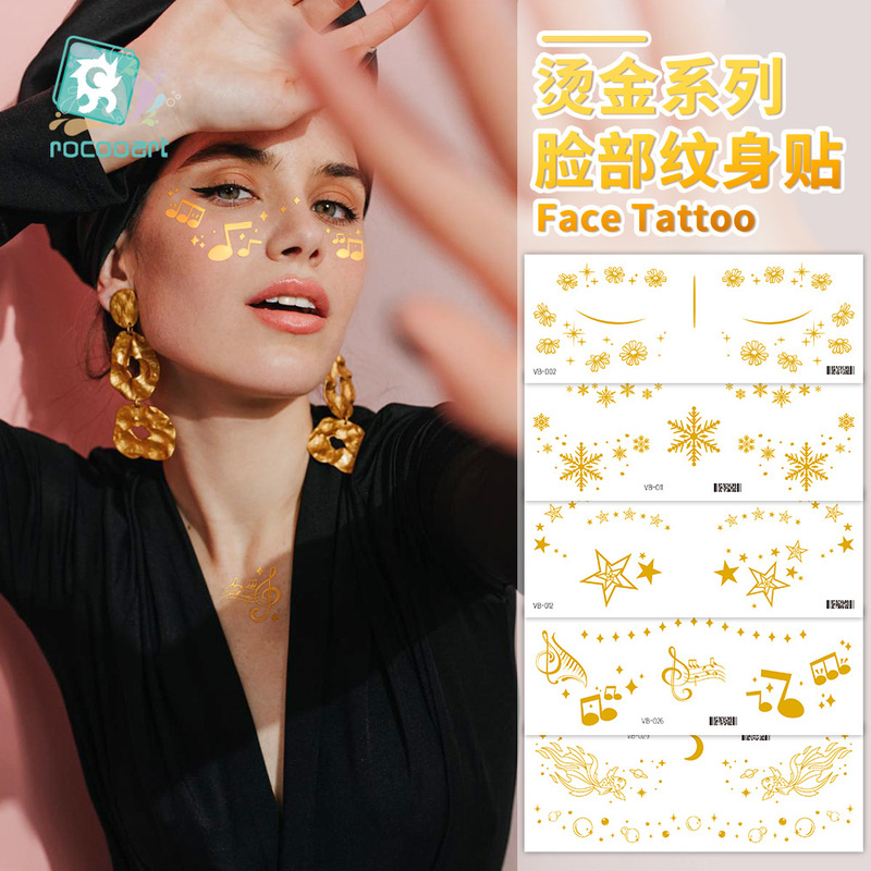 New Cross-Border European-Style Gold-Stamped Freckle Face Stickers for Carnival Music Festivals, Party Makeup Tattoo Stickers, Waterproof New Cross-Border European-Style Gold-Stamped Freckle Face Stickers for Carnival Music Festivals, Party Makeup Tattoo Stickers, Waterproof