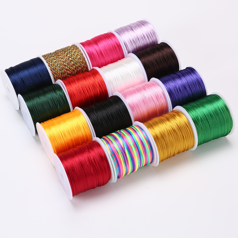 Korean silk encryption line 7 handmade braided rope bracelet beaded red rope Chinese knot wire DIY braided rope material wholesale