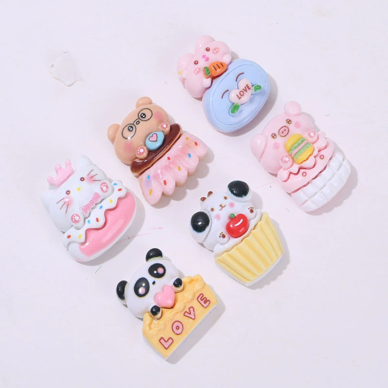 Однотонная яркая серия животных десертов, DIY заколка, водяная чашка, наклейка для телефона, дыра обуви, декор из смолы