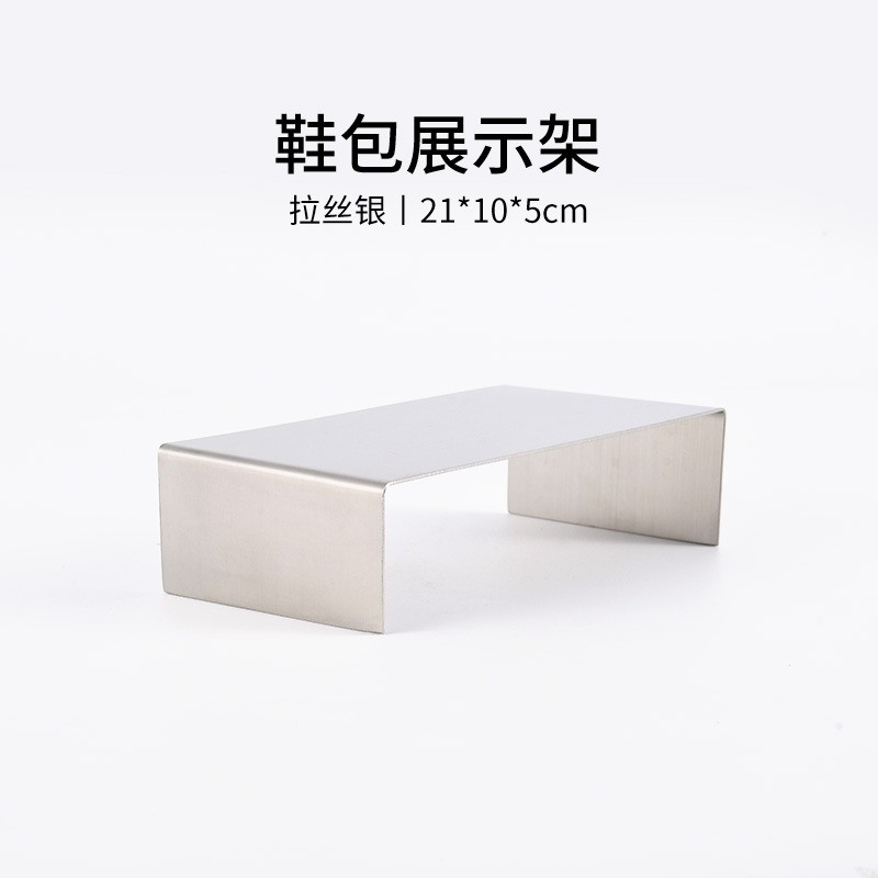 브러시드 실버 와이드 로우 스툴