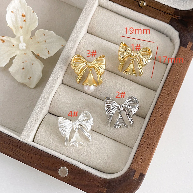 1 Pair 19 * 17mm Copper 14K Gold Plated 18K Gold Plated Bow Knot Polished Earring Findings display picture 1