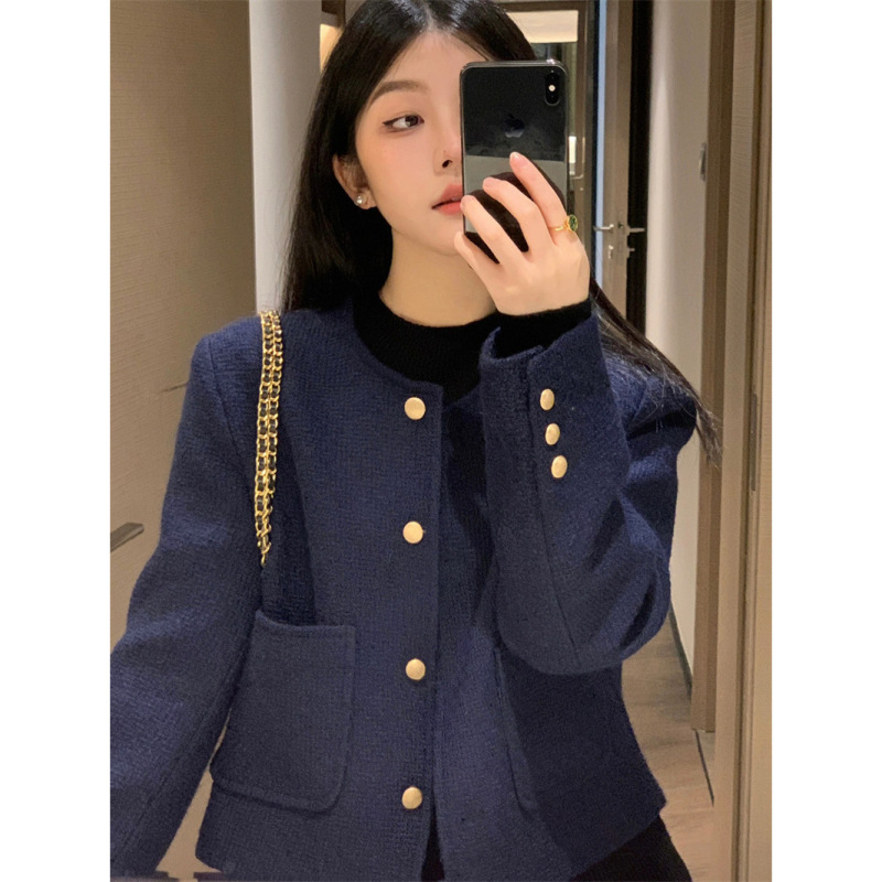 法式复古气质小香风长袖外套女秋季高级新款小众短款宽松显瘦上衣|undefined