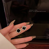 Square advanced small design earrings, simple and elegant design, high-quality style, bright catchy style, 2022 collection, trend of season