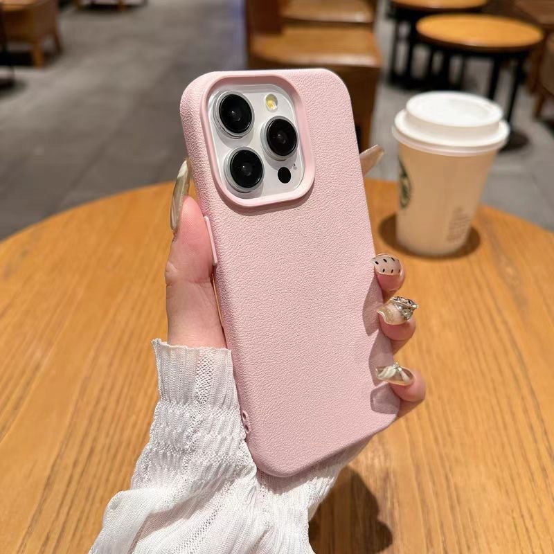 Apple 16promax 携帯電話ケース iphone15/13 ソリッドカラー 14plus レザーテクスチャ素材 12/11 シリコーンに適しています。|undefined