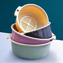 二重多機能水たまりの大容量のプラスチックの台所の野菜かごを洗ってみました。