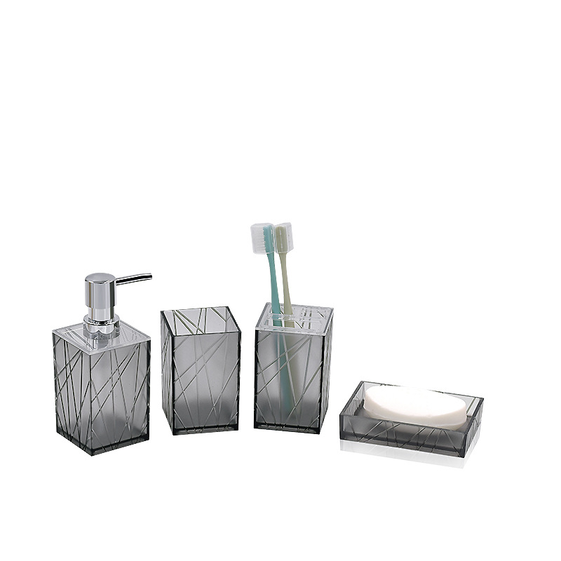 Cuadrado traje de baño lavabo encimera artículos de tocador cepillo de baño enjuague bucal taza baño accessori