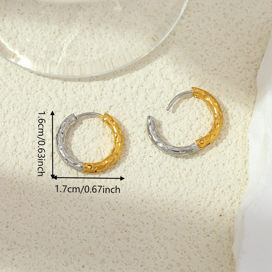 Moda transfronteriza europea y americana de acero inoxidable color aretes redondos pendientes irregulares joyas de acero de titanio joyas al por mayor