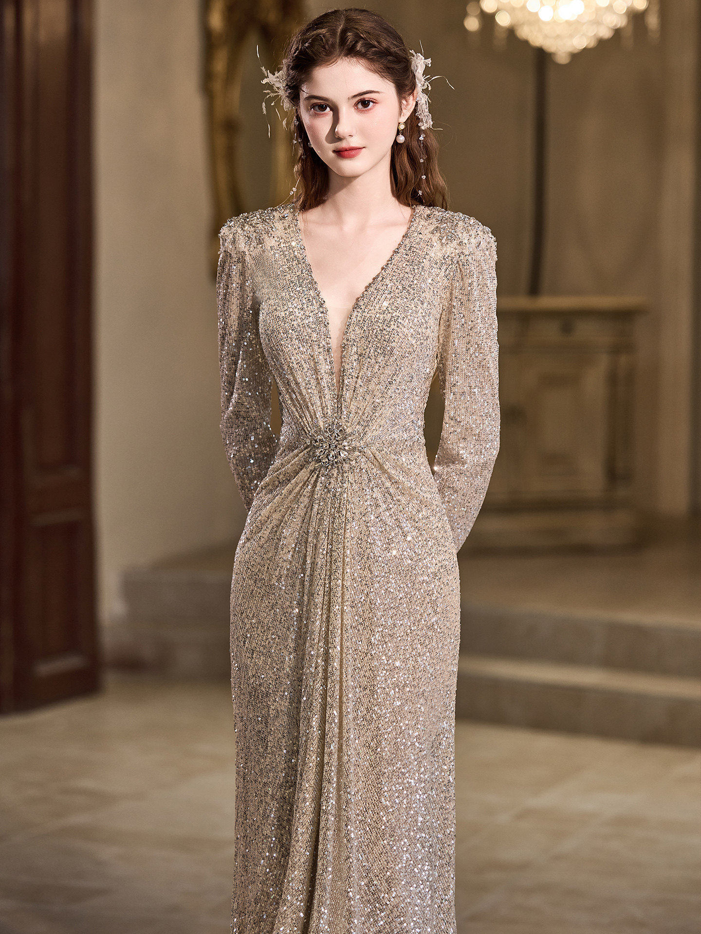 Elegant Sophisticated Long Dresses Style Evening Gowns Light Luxury Suitable For Students Art Exams Coming Of Age Ceremonies Birthday Parties Emcees_ecoleips.com