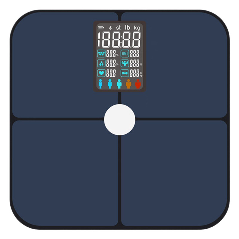 Escala de grasa corporal Tiansheng inteligente VA pantalla a color de frecuencia cardíaca balanza electrónica corporal de alta precisión prueba de grasa profesional Escala de peso saludable