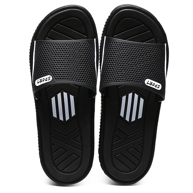 Men's Slip-On Sports Style Home and Outdoor Beach Slippers, Color-Blocked Large Size King Sandals, Comfortable for Outdoor Leisure