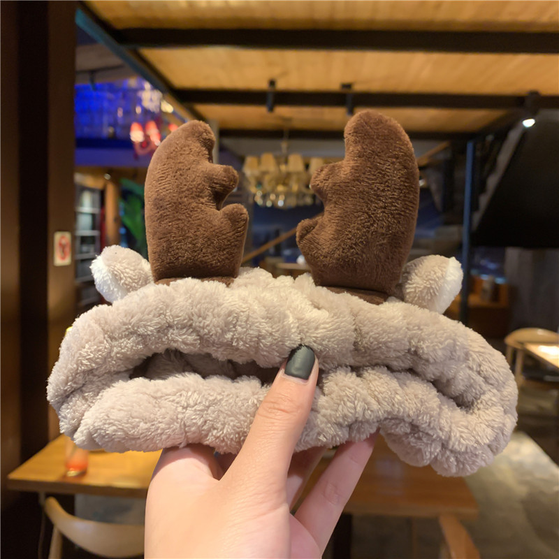 Lavarse la cara en otoño y invierno nuevo clip para el cabello máscara antideslizante pelusa cinta para el cabello lindas bandejas de dibujos animados pareja adornamiento para el cabello