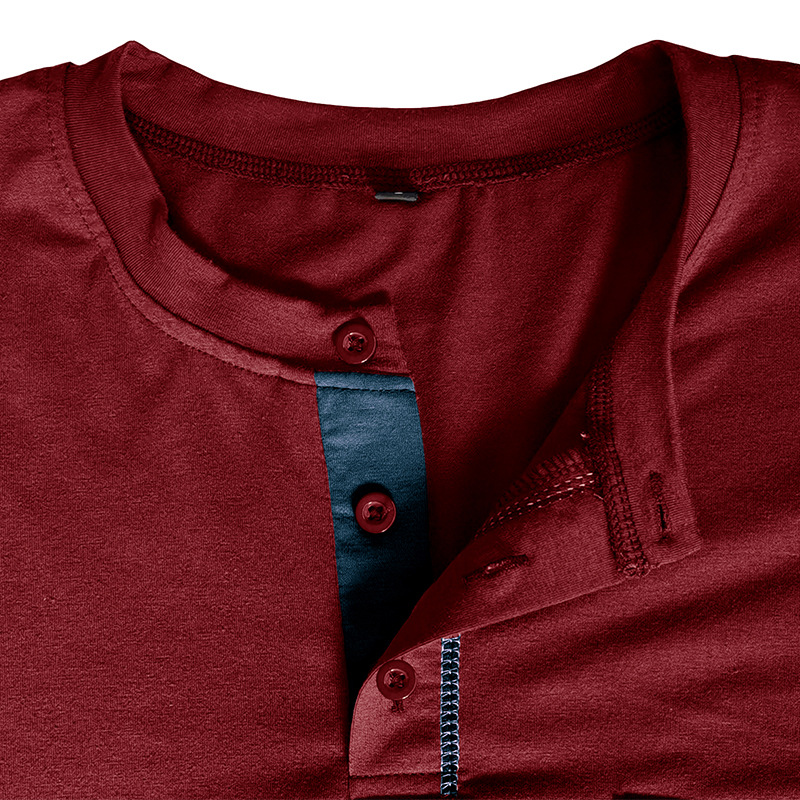 217g Weight Long Sleeve Sleeve Length Half Placket Placket Type Regular Sleeve Sleeve Type Cotton Blend Fabric Type Regular Top Length T-shirt Tops Type Daily Occasion Round Neck Neckline Breathable Function Regular Fit Fit Type Solid Color Pattern Spring, Autumn Season Men's Gender Casual Style Wholesale Men's Casual Solid Color Long Sleeve Men's Tops 21