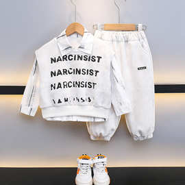 男童套装2026春秋新款儿童卫衣马甲衬衫三件套时髦运动休闲衣服潮