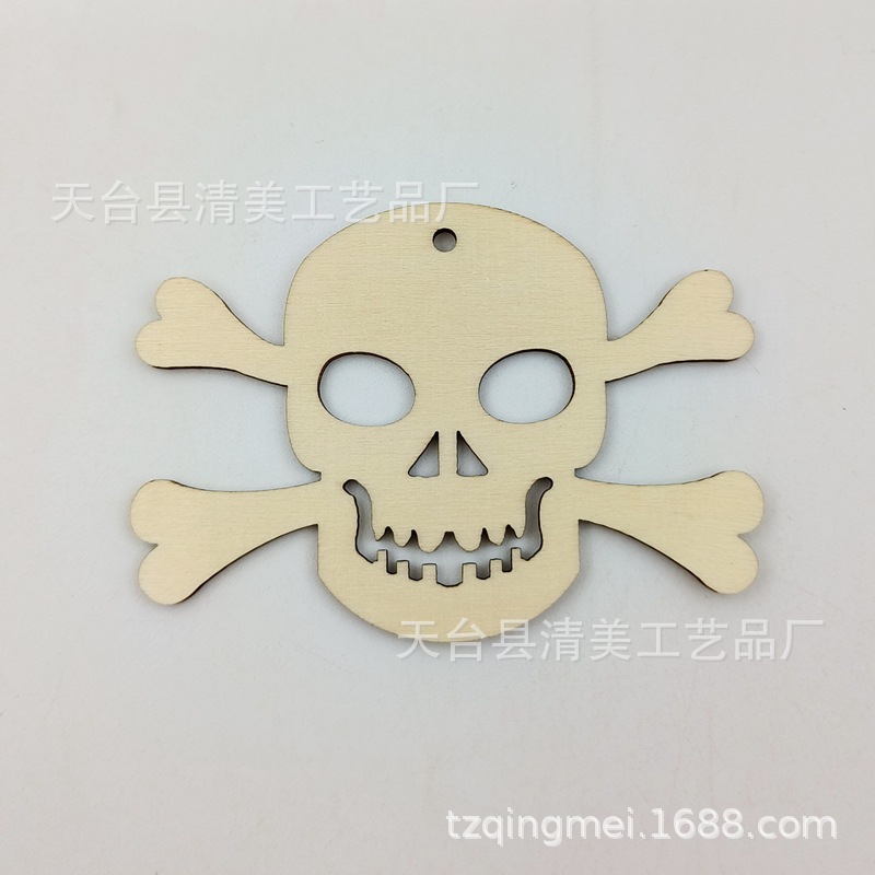 Madera Halloween madera botones decorativos Ghost Festival madera chips 10 unidades un paquete