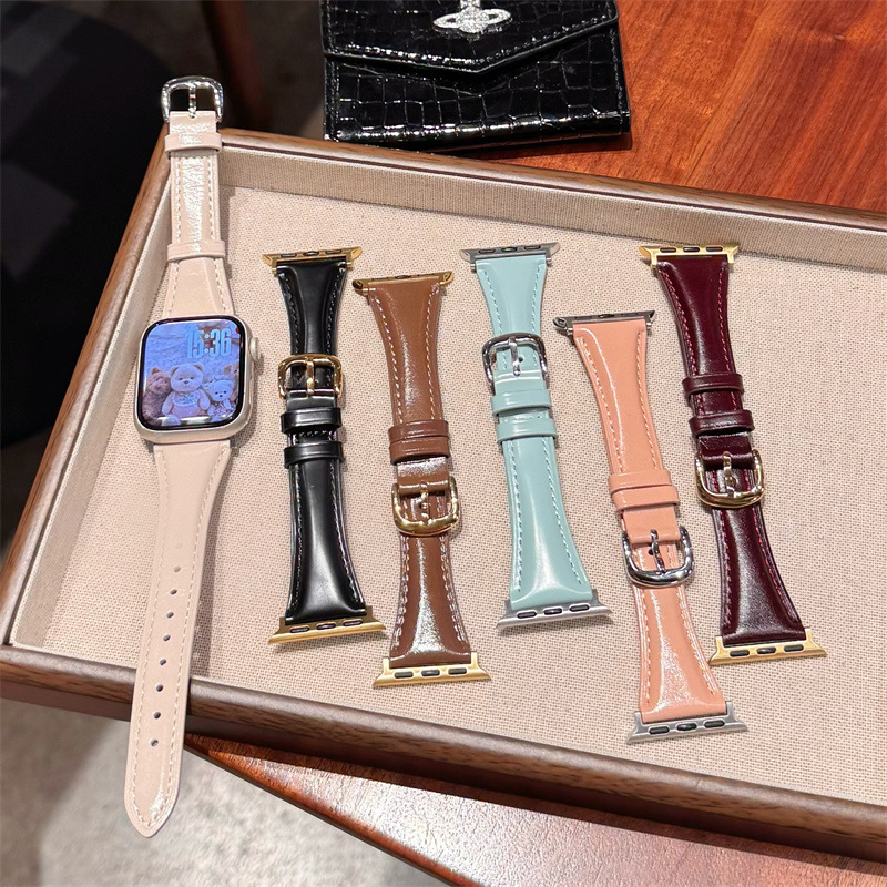 Suitable for Iwatchs11 Apple S10 Watch Applewatch9876 Generation Se Small Waist Oil Wax Watch Strap for Women