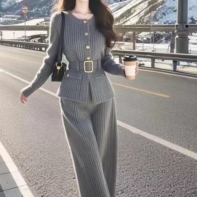 套装秋季针织香风轻奢秋冬穿新款时尚女装气质搭初冬小2025一整套|undefined