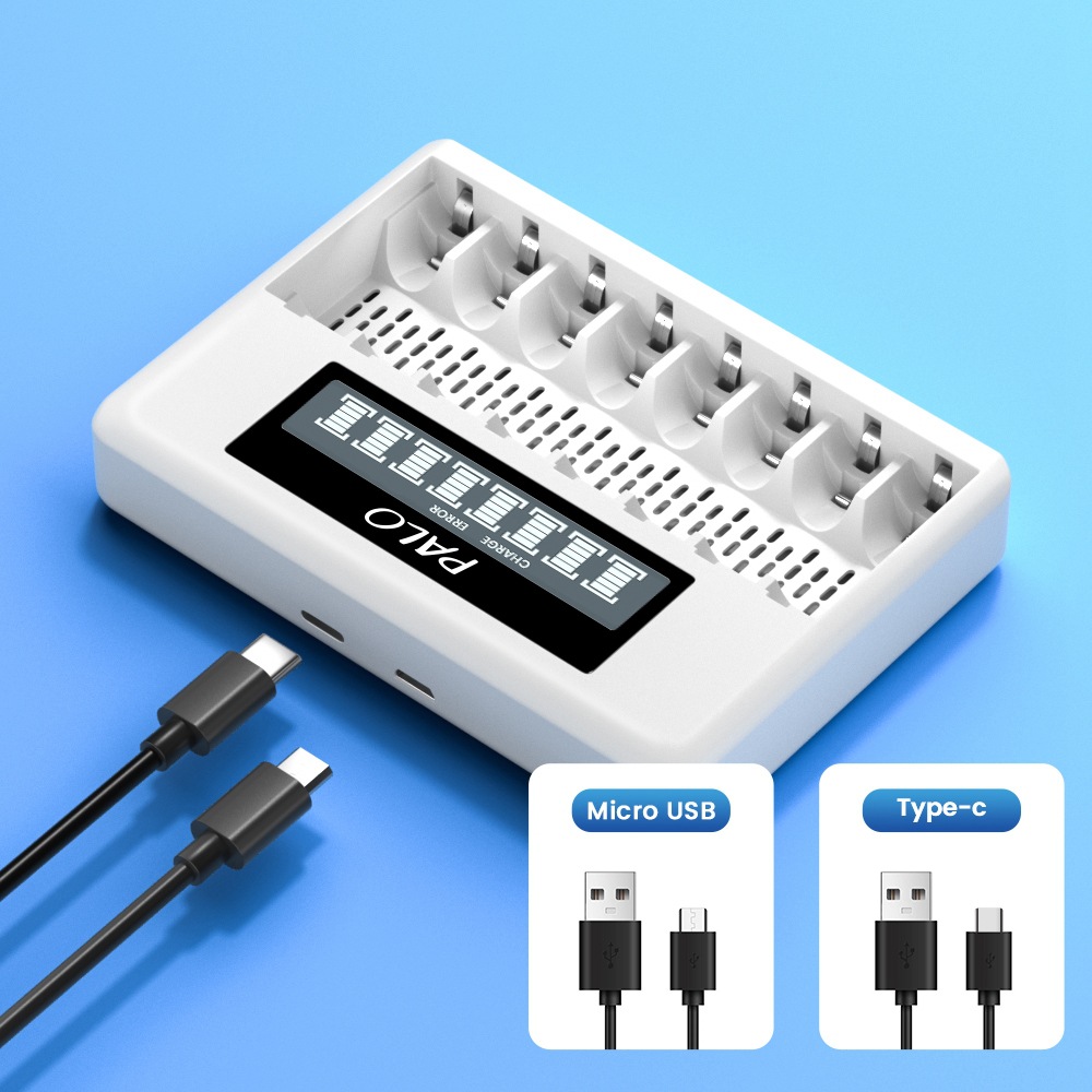 新款八槽液晶智能1.5V锂电池充电器 可充AA/AAA1.5V锂电专用