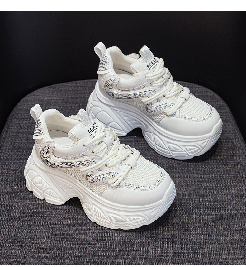 Giày sneaker nữ chunky đế dày tăng chiều cao phong cách hot girl mùa xuân 2026 — M2807 màu be, M2807 màu bạc, M2807 màu đen, M2807 Màu tím chi tiết 16