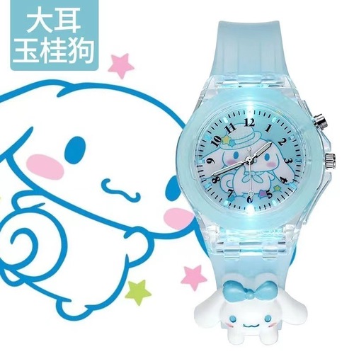 Wholesale primary school children's watches new cartoon colorful flashing luminous watch doll silicone electronic watch