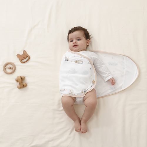 Baby sleeping bag, anti-shock swaddle, silent hook-and-loop knitted cotton swaddle, newborn bag, hand newborn bag sheet