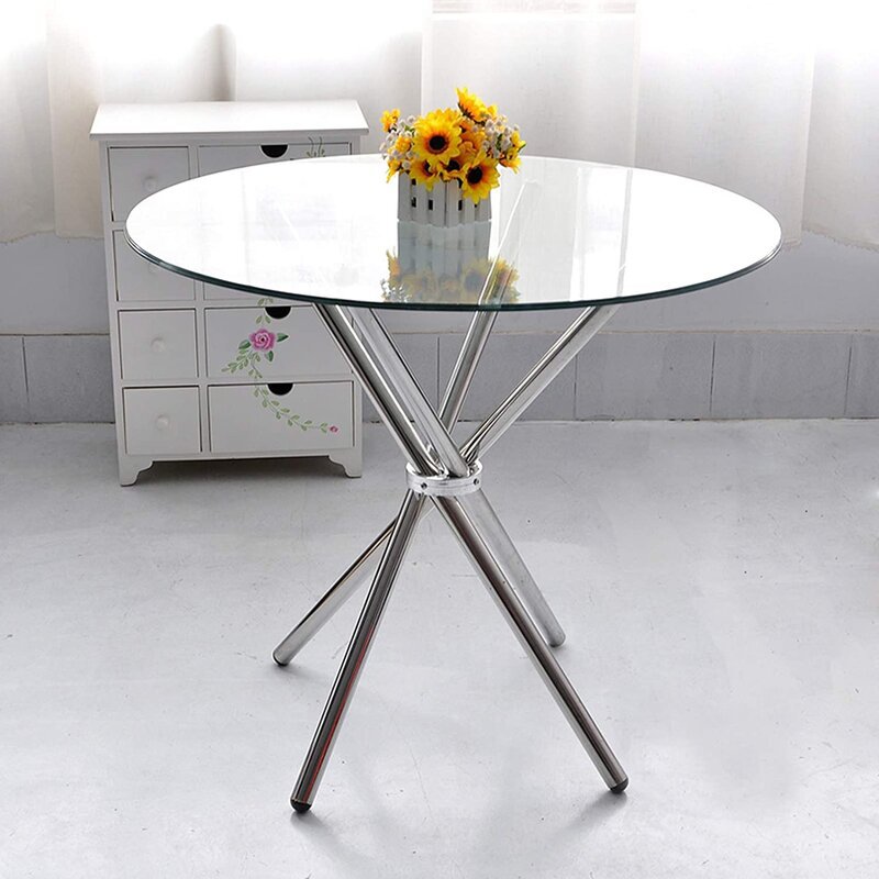 mesa de comedor de vidrio mesa de comedor de exportación de Amazon mesa de vidrio temperado de lujo mesa de comedor de alta calidad