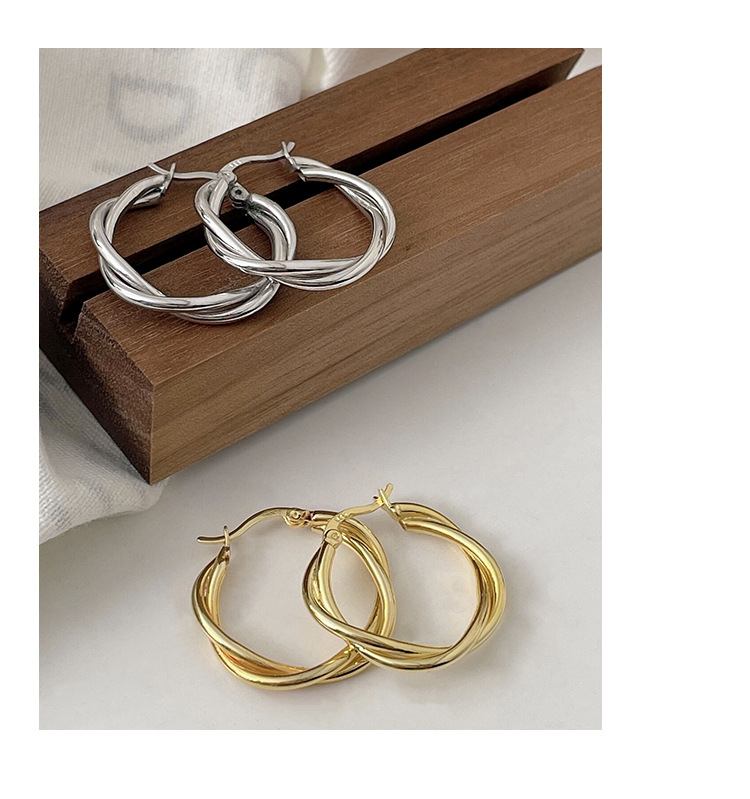 Daily Occasion 925 Sterling Silver Material 1 Pair 925 Sterling Silver Circle Hoop Earrings