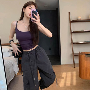 Square Neck Backless Camisole for Women to Wear as Outerwear in Summer, Beautiful Back Bra with Integrated Breast Pads, Tube Top and Bottoming Top